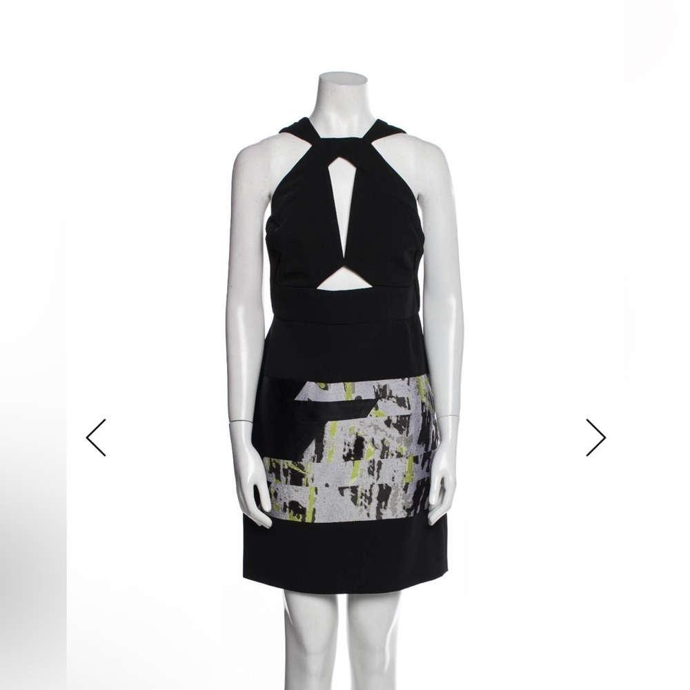 Elegant Black and White Halter Dress